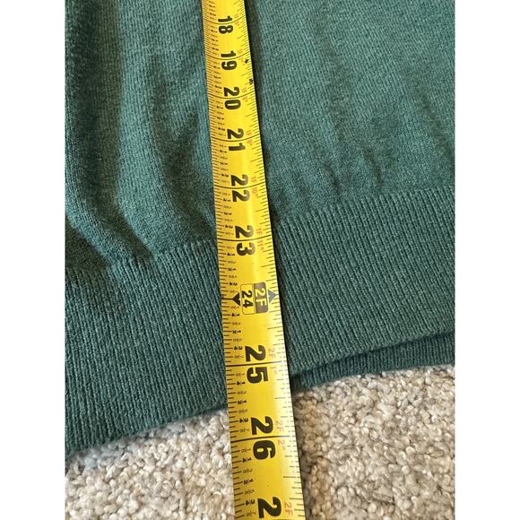 LL Bean Men's L Wicked Soft Cotton Cashmere Sweater Crewneck Green - Picture 4 of 5